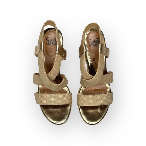 Sofft  Perla Wedge Slingbacks Espadrilles Sandals  Truffle Metallic Gold  6.5 - Picture 9 of 16